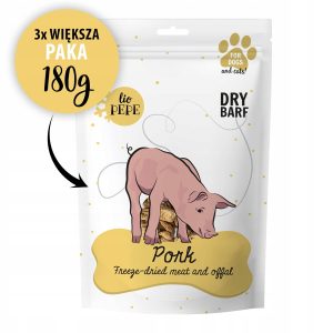 Pepe przysmak POLĘDWICZKI WIEPRZOWE Liofilizowane dla psa i kota XL 180g