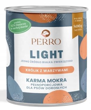 Perro LIGHT KRÓLIK Z WARZYWAMI 800g mokra karma dla psa monobiałkowa