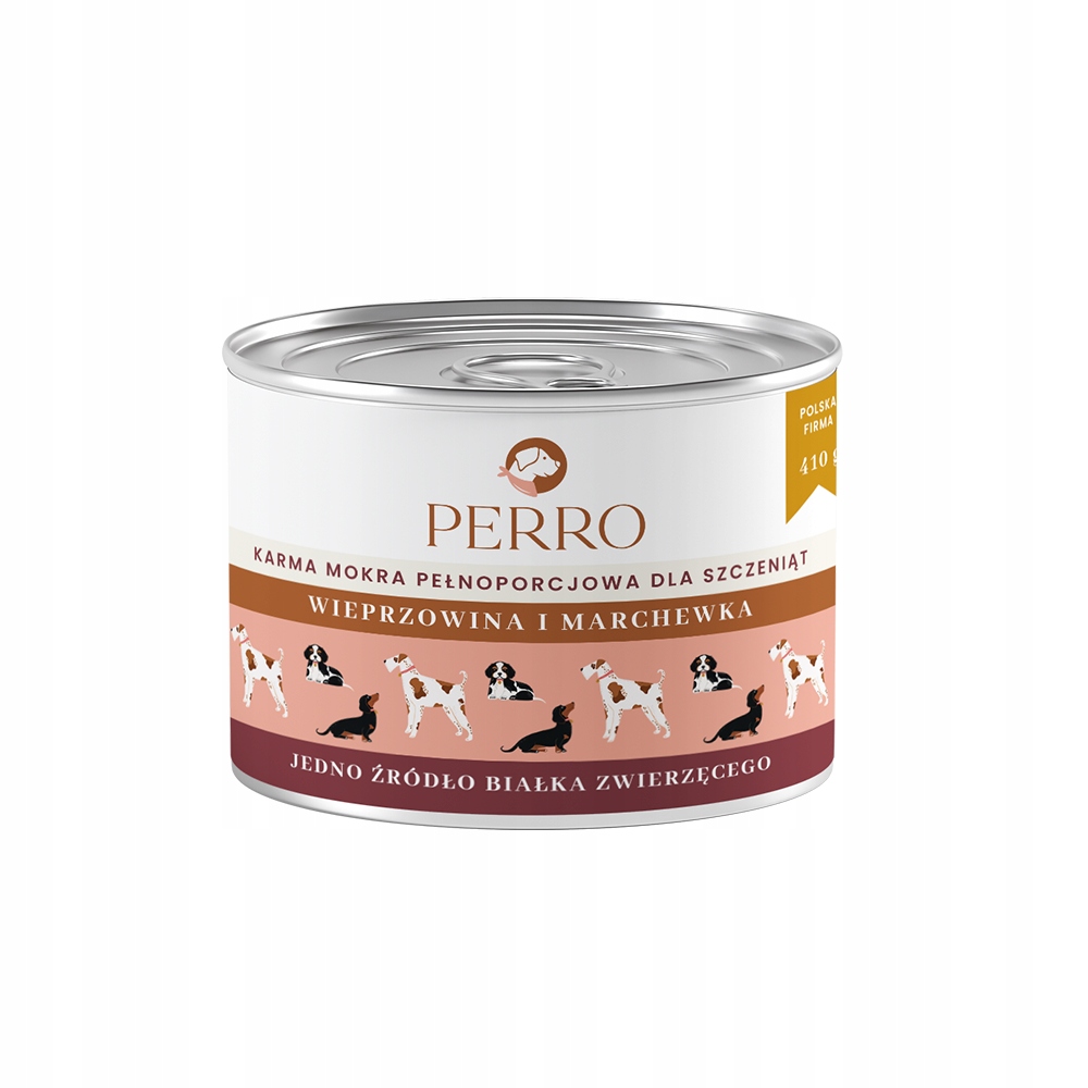 Perro mokra karma dla szczeniąt WIEPRZOWINA MARCHEW 410g