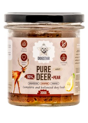 DOGSTAR karma mokra dla psa JELEŃ Z GRUSZKĄ 300 g Pure Deer