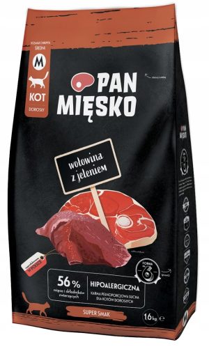 Pan Mięsko karma sucha dla kota WOŁOWINA JELEŃ 1,6 kg