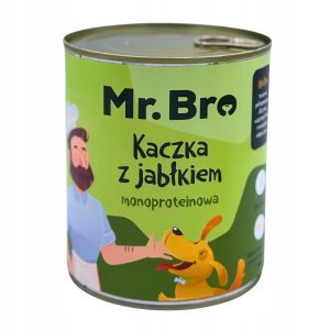 Mr. Bro karma mokra dla psa KACZKA Z JABŁKIEM 800 g monoproteinowa