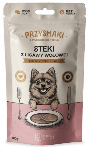 Meatstuff przysmak dla psa chipsy STEKI LIGAWA WOŁOWA 40g