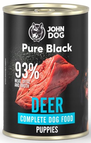 400G JOHN DOG szczeniak JELEŃ PURE BLACK 400 g