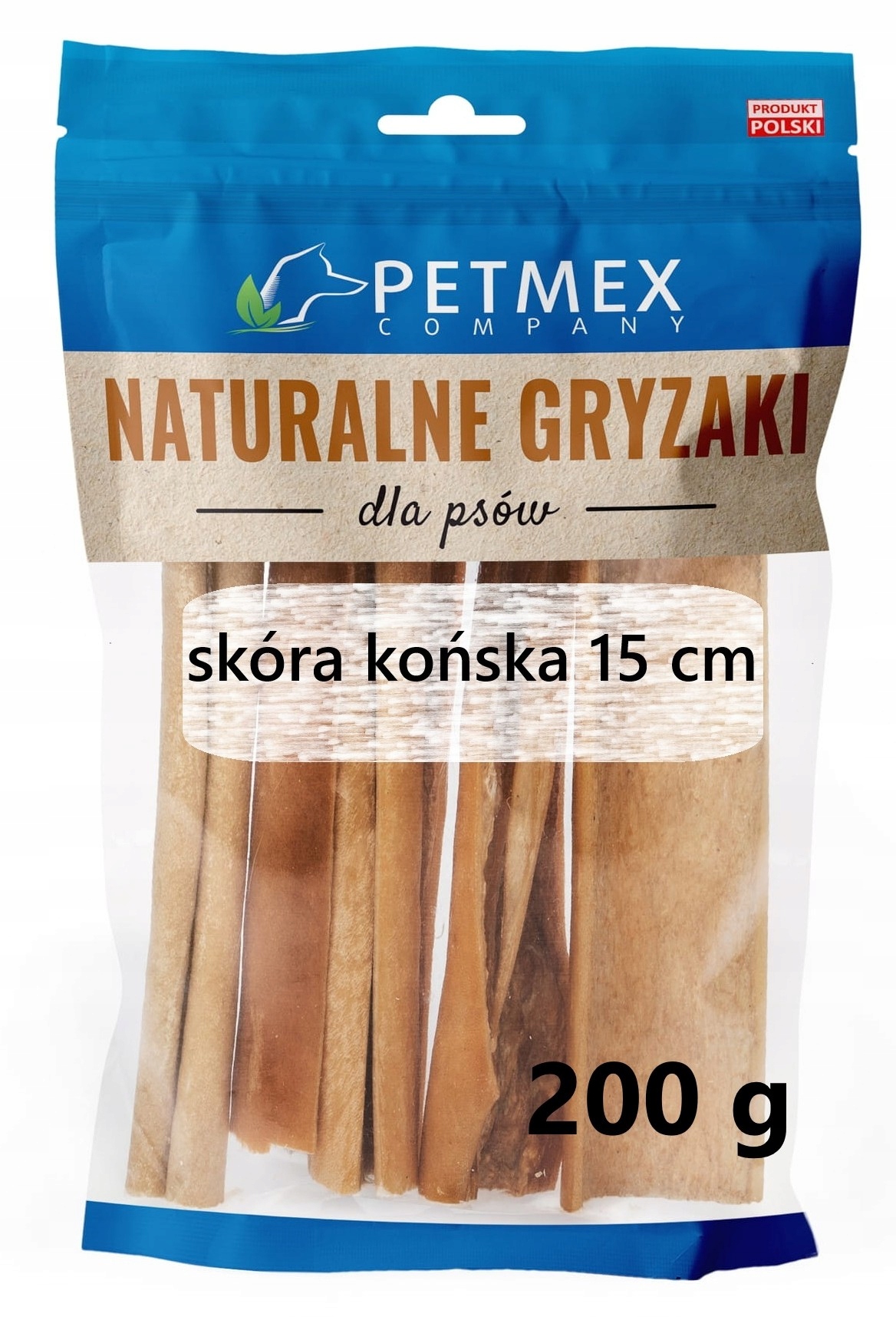PETMEX SKÓRA KOŃSKA przysmak gryzak naturalny dla psa 15cm 200g