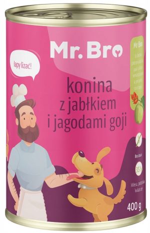 Karma mokra dla psa Mr. Bro konina z jabłkiem i jagodami goji 400g