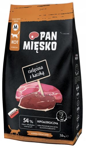 Pan Mięsko sucha karma dla kota CIELĘCINA KACZKA 1,6 kg
