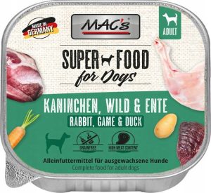 MAC’s karma dla psa KRÓLIK DZICZYZNA KACZKA tacka 150 g