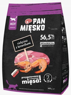Pan Mięsko sucha karma dla kota CIELĘCINA KREWETKI 400g