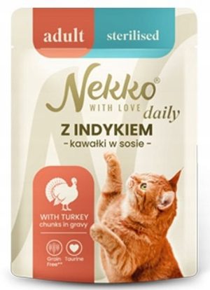 NEKKO mokra karma koty sterylizowane INDYK kawałki w sosie 85g saszetka