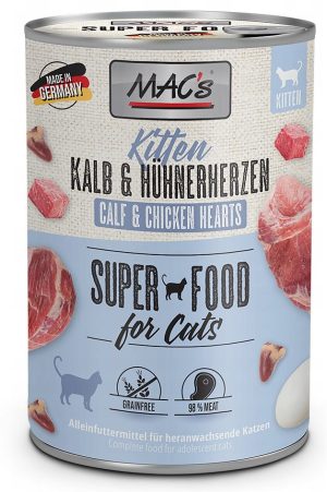 MACs kot puszka kitten cielęcina, serca kurczaka 400g