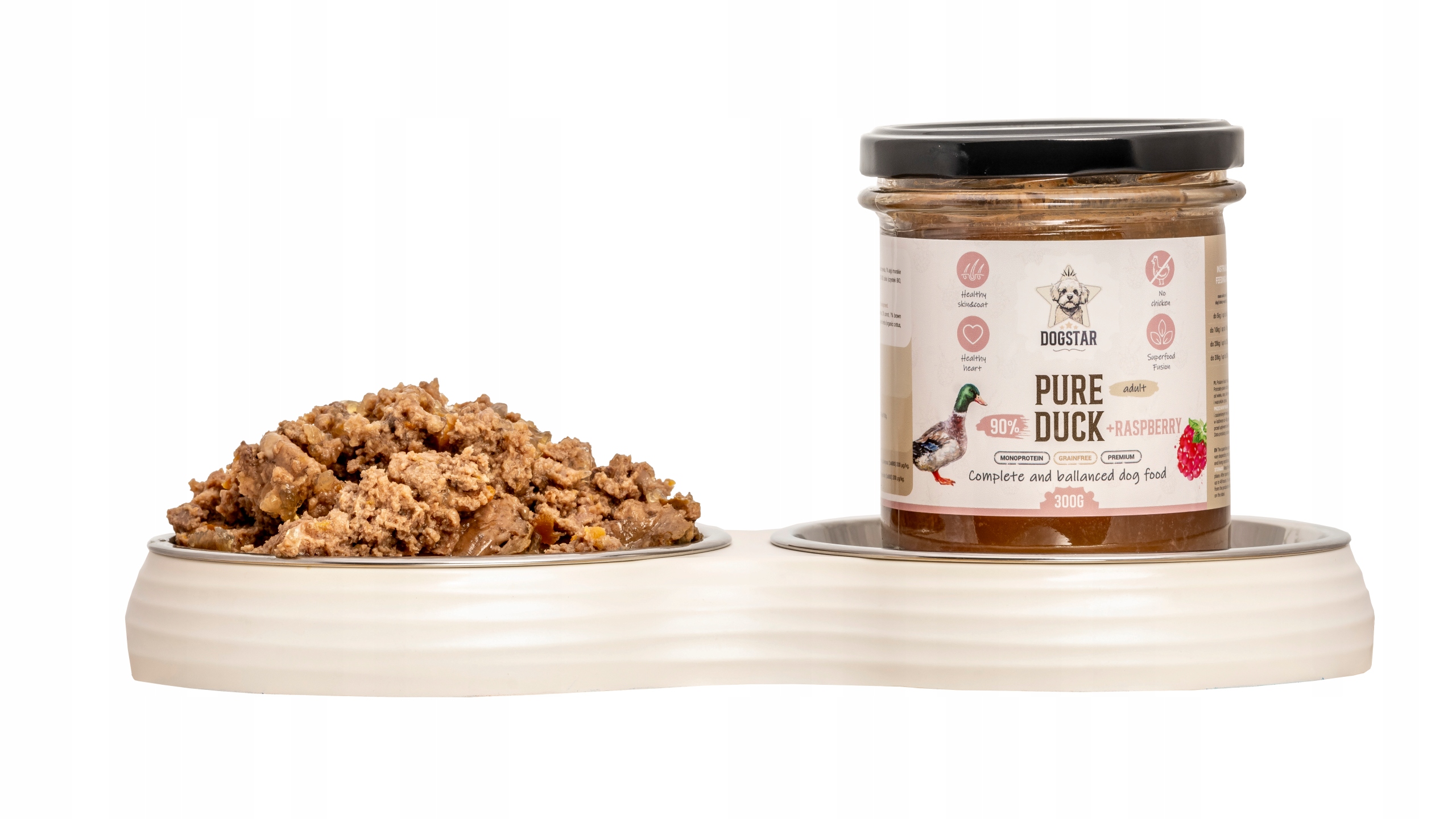 DOGSTAR karma mokra dla psa KACZKA Z MALINAMI 300 g Pure Duck