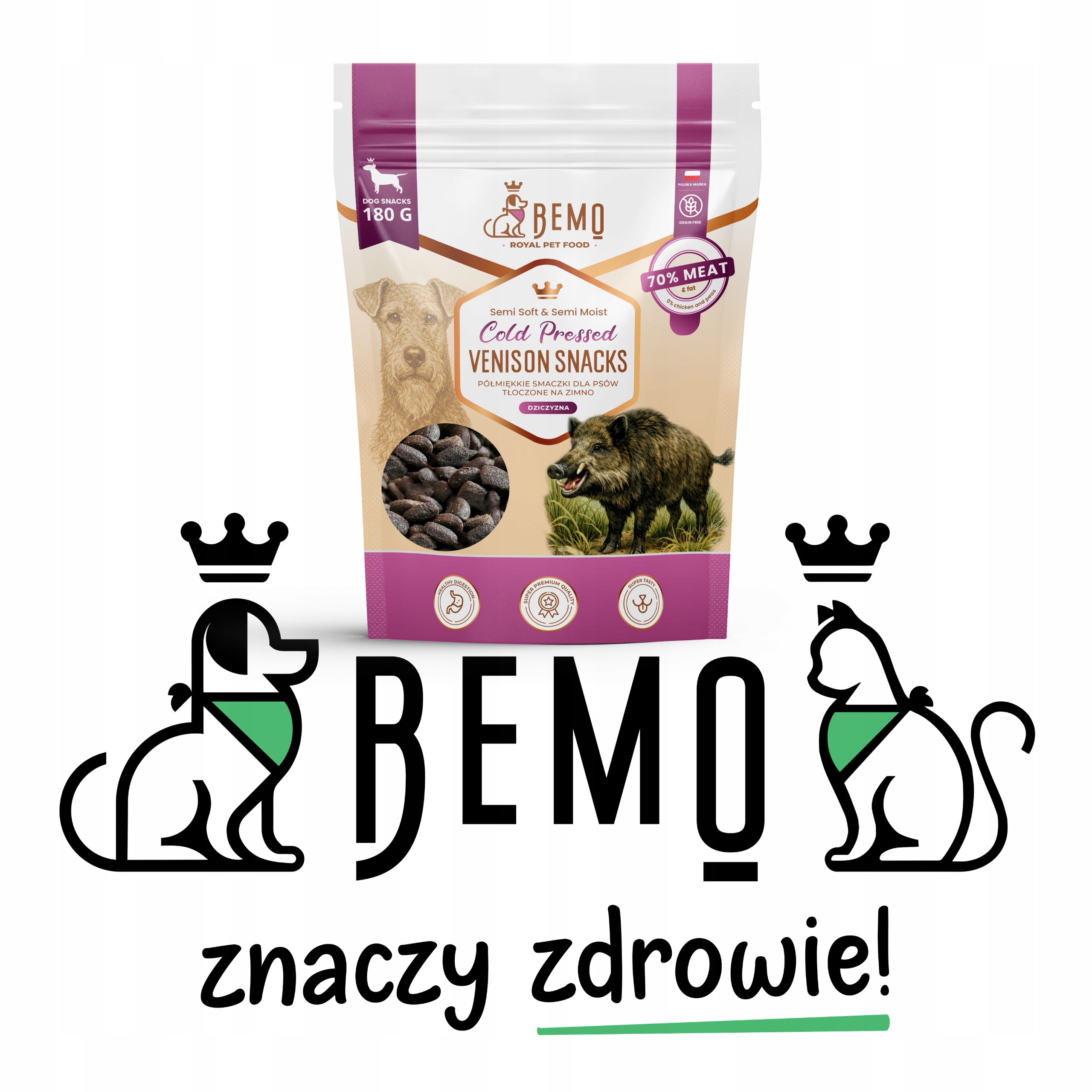 Przysmaki Dla Psa BEMO dziczyzna 180 g naturalne półwilgotne miękkie