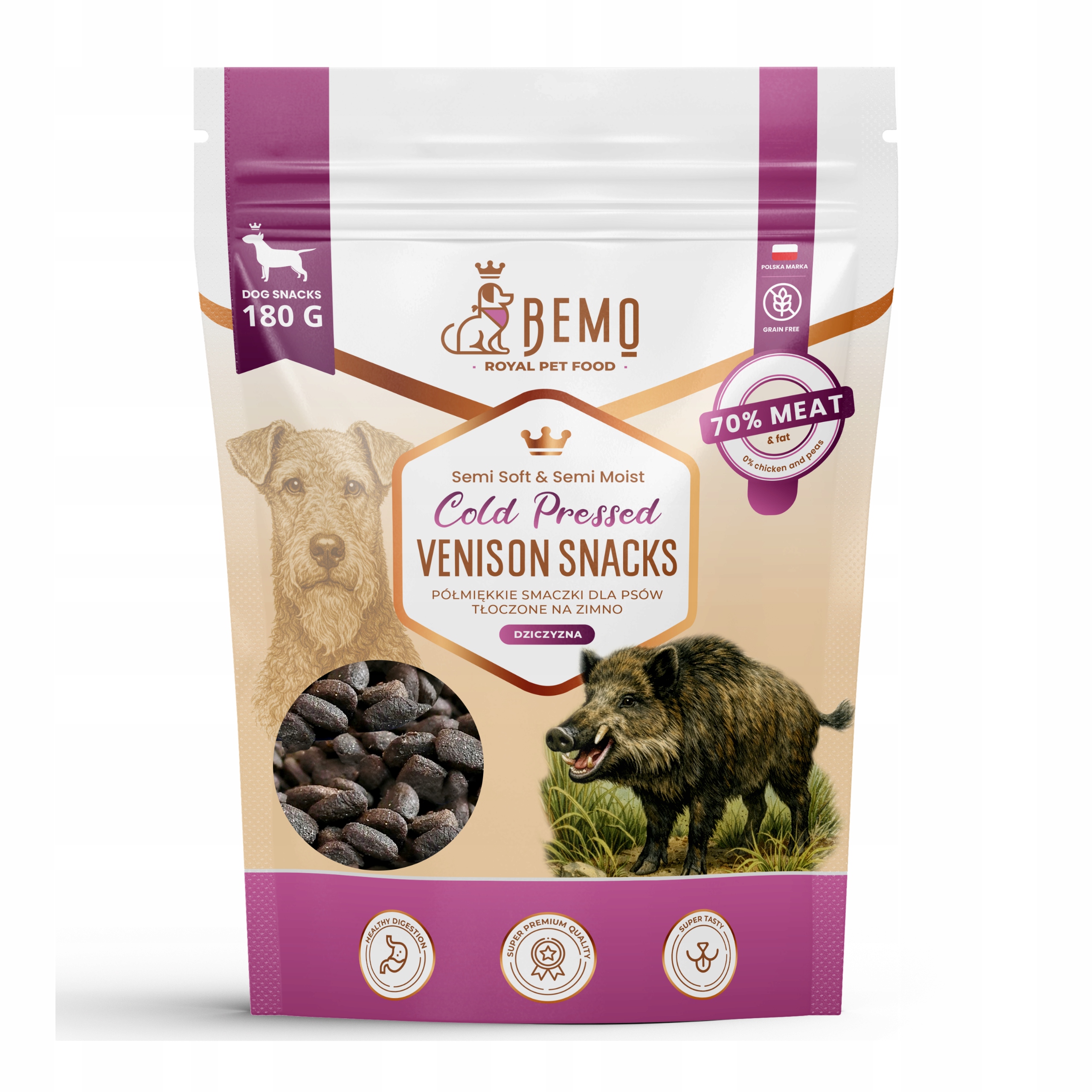 Przysmaki Dla Psa BEMO dziczyzna 180 g naturalne półwilgotne miękkie