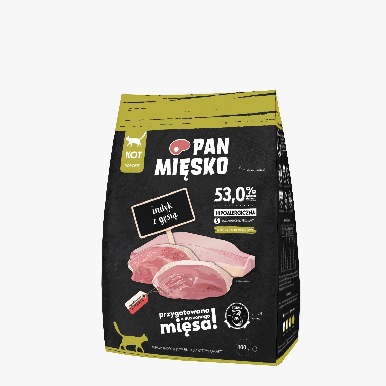 Pan Mięsko sucha karma dla kota INDYK GĘŚ 400 g