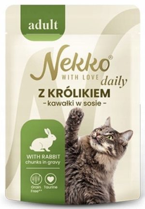NEKKO mokra karma koty KRÓLIK kawałki w sosie 85g saszetka