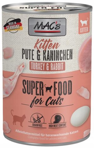 MACs kot puszka Kitten  królik, indyk 400g