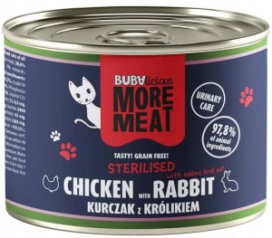 BUBAlicious mokra karma dla kotów sterylizowanych KURA KRÓLIK 185 g