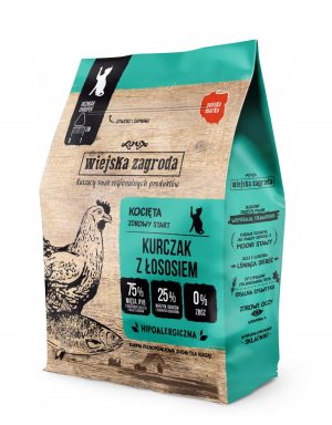 Wiejska Zagroda sucha karma dla kociąt KURCZAK ŁOSOŚ 400 g