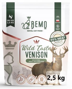 BEMO sucha karma dla kotów DZICZYZNA 2,5 kg bezzbożowa Wild Taste Venison