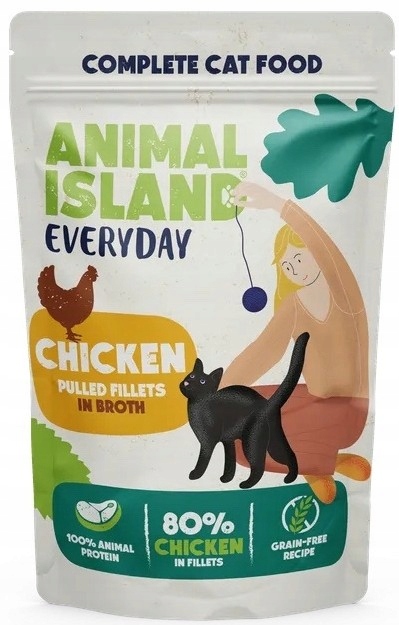 Animal Island SZARPANY KURCZAK w rosole 85g karma mokra dla kota