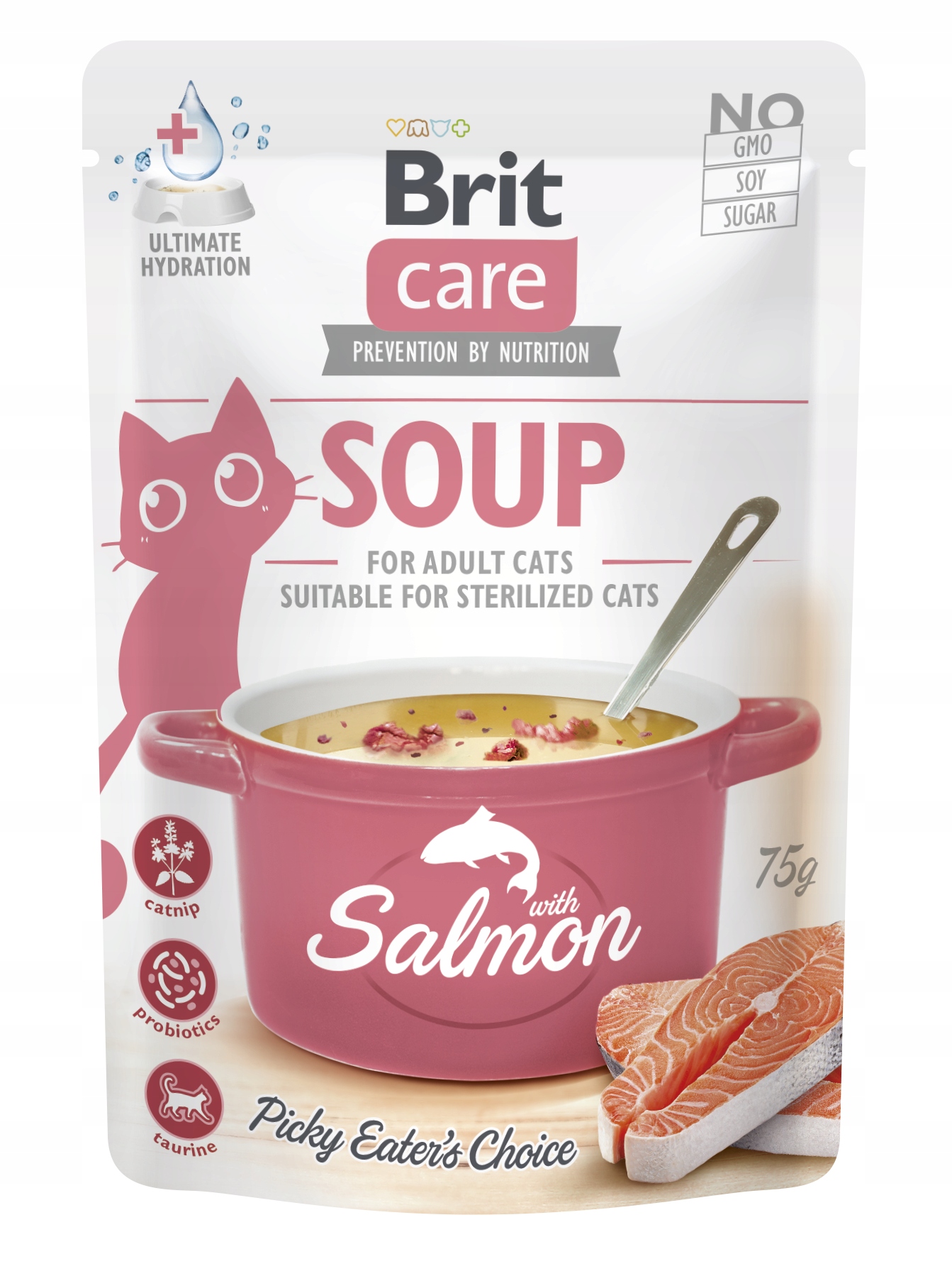 BRIT CARE CAT SOUP WITH SALMON 75 G
