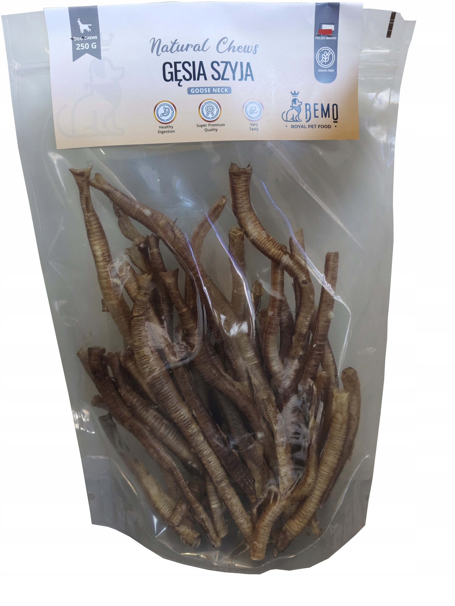 Bemo GĘSIE PRZEŁYKI naturalny przysmak dla psa 250 g