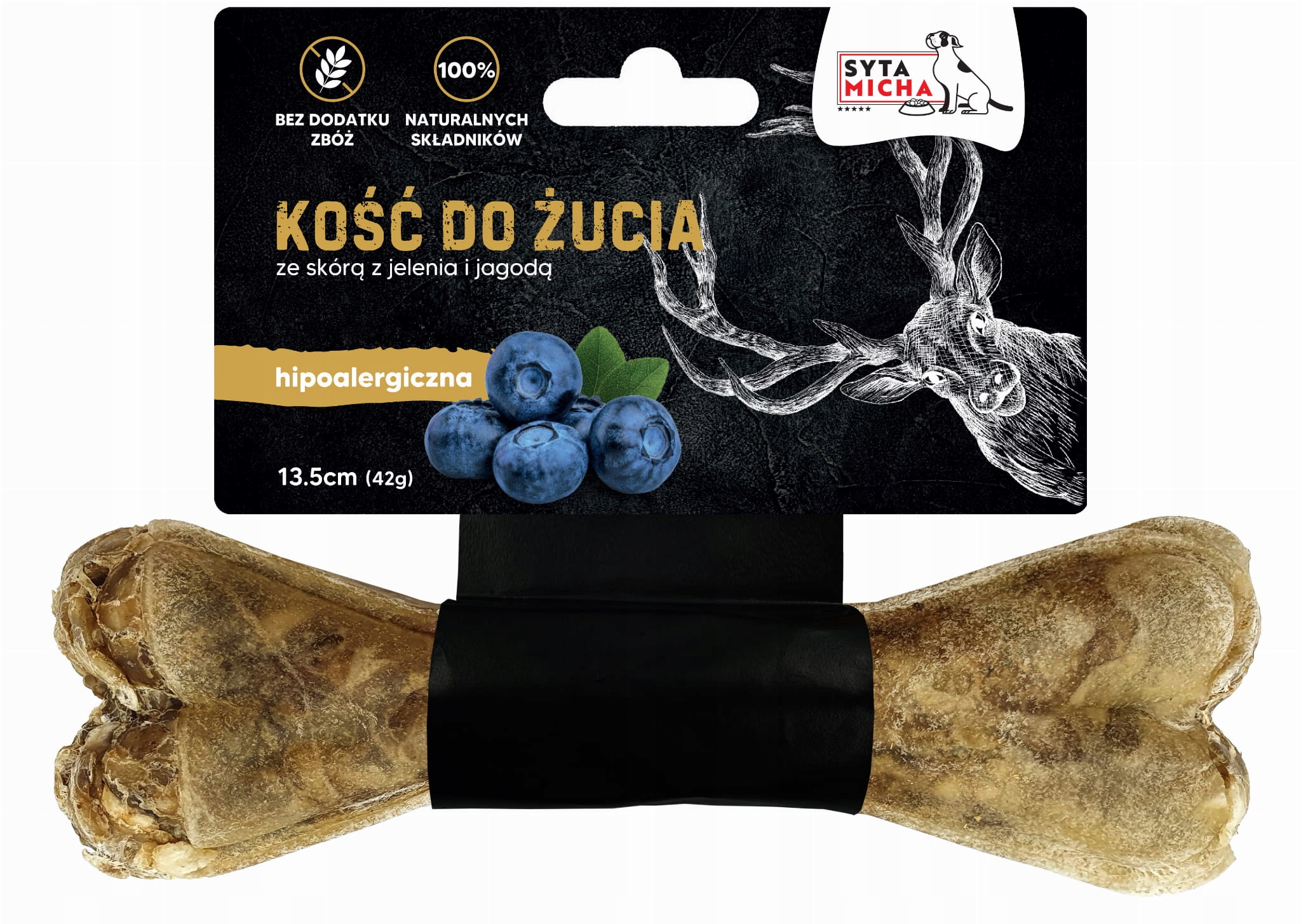 Syta Micha kość jeleń z jagodami hipoalergiczna 70g