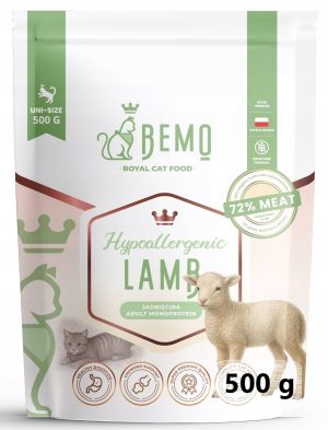 BEMO sucha karma dla kotów JAGNIĘCINA 500g bezzbożowa Hypoallergenic