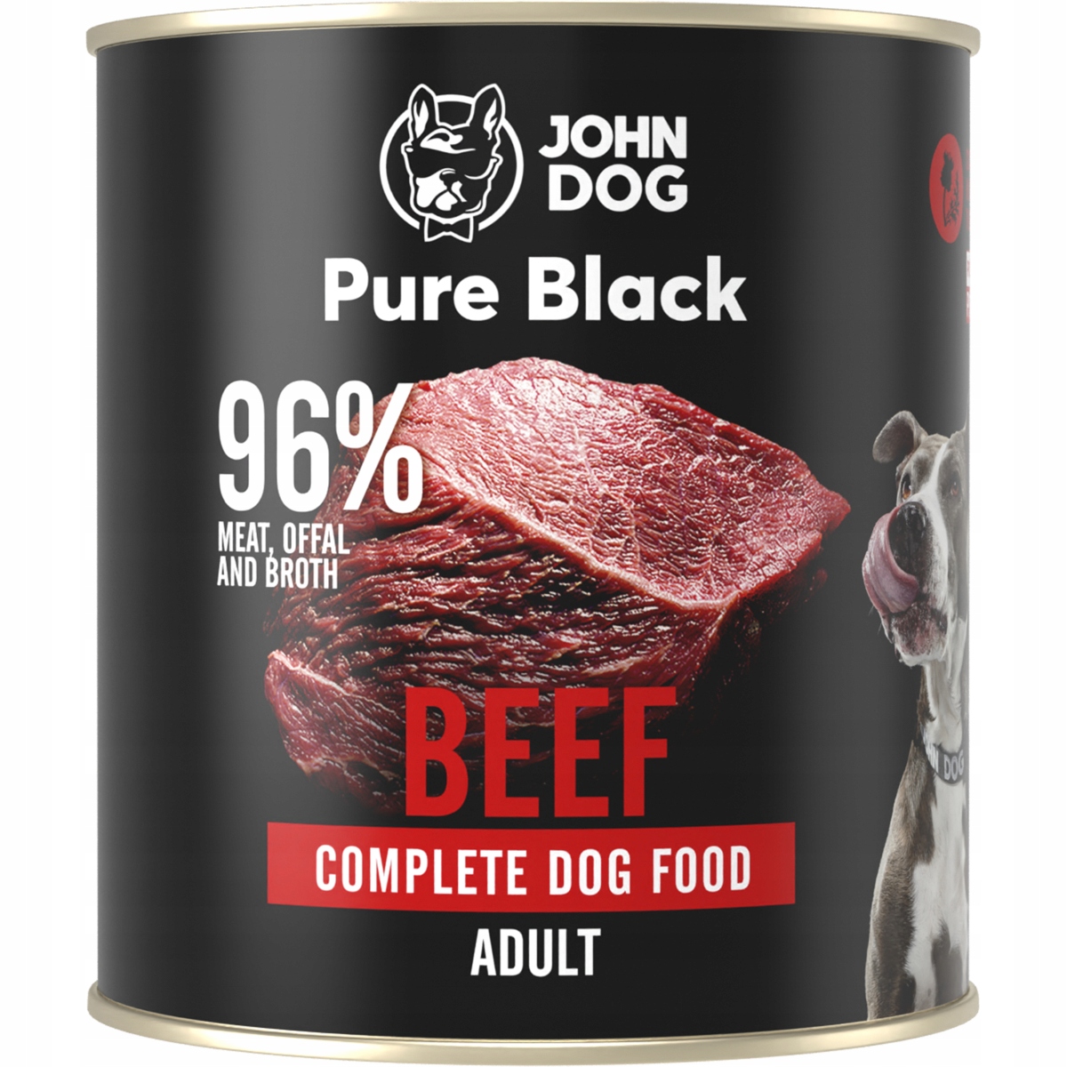800g JOHN DOG WOŁOWINA PURE BLACK 800 g