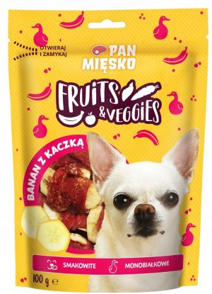 Pan Mięsko przysmak dla psa BANAN OWINIĘTY KACZKĄ 100g Fruits&Veggies