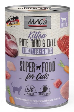 MACs kot puszka Kitten indyk, wołowina, kaczka 400g