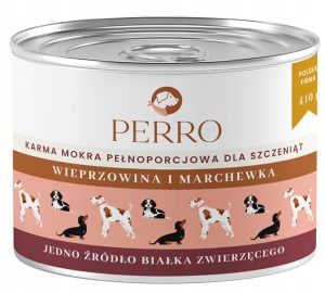 Perro mokra karma dla szczeniąt WIEPRZOWINA MARCHEW 410g