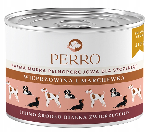 Perro mokra karma dla szczeniąt WIEPRZOWINA MARCHEW 410g