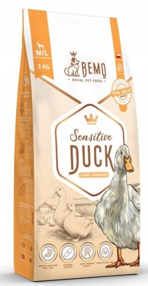 BEMO sucha karma dla psa z KACZKĄ hypoalergiczna sensitive M/L 3 kg