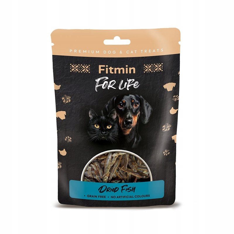 FITMIN przysmak dla psa i kota SUSZONE ANCHOIS 50g naturalny przysmak