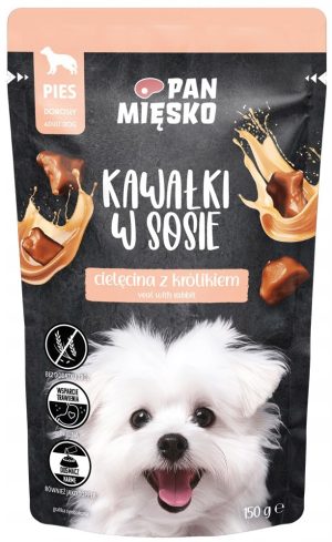Pan Mięsko Karma mokra dla psa Kawałki w sosie Cielęcina z królikiem 150 g sasz