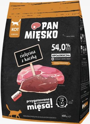 Pan Mięsko sucha karma dla kota CIELĘCINA KACZKA 400g