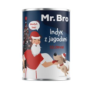 Mr. Bro karma mokra dla szczeniąt INDYK Z JAGODAMI 400g monobiałkowa