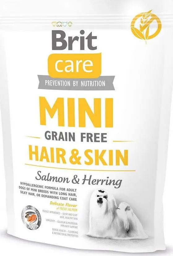BRIT CARE MINI łosoś śledź HAIR&SKIN 400g