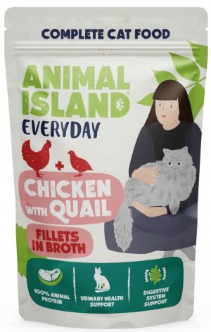 Animal Island KURCZAK Z PRZEPIÓRKĄ w rosole 85g karma mokra dla kota