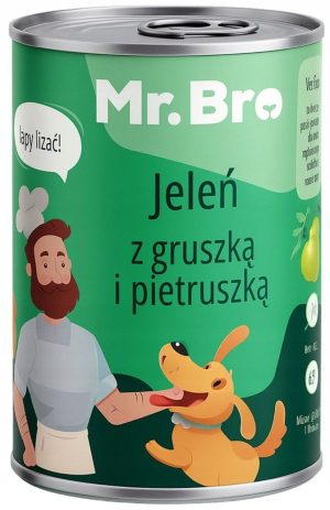 Karma mokra dla psa Mr. Bro Jeleń z Gruszką i pietruszką 400g