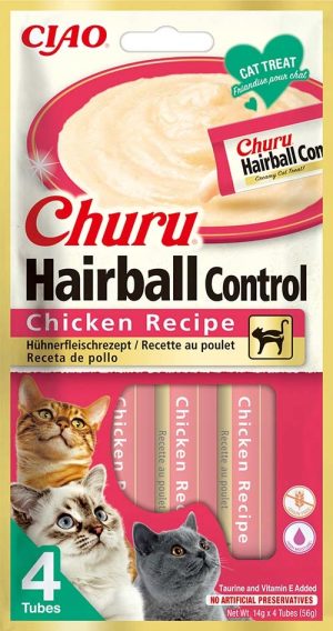 Churu przysmak dla kota HAIRBALL krem KURCZAK 4x14g eu676
