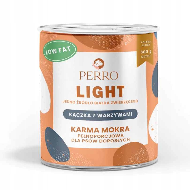 Perro LIGHT kaczka warzywa karma mokra dla psa 800g