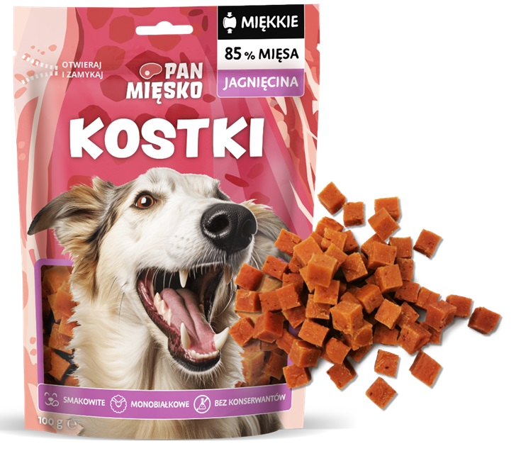 Pan Mięsko Przysmak dla psa Kostki Jagnięcina (dorosły) 100g