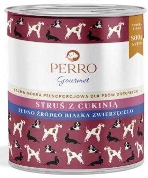 800g Perro STRUŚ CUKINIA mokra karma dla psa monobiałkowa