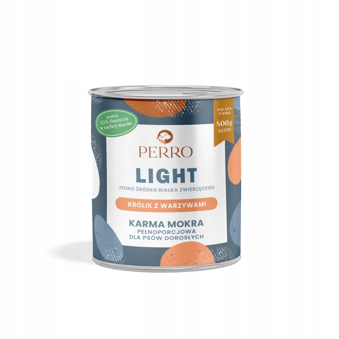 Perro LIGHT KRÓLIK Z WARZYWAMI 800g mokra karma dla psa monobiałkowa