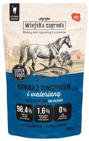 Wiejska Zagroda Karma mokra kot KONINA TUŃCZYK WALERIANA 100g