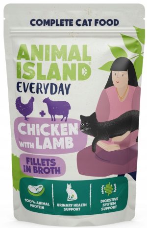Animal Island KURCZAK Z JAGNIĘCINĄ w rosole 85g karma mokra dla kota