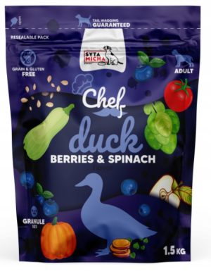 Syta Micha Chef sucha Kaczka, jagody i szpinak 1,5 kg
